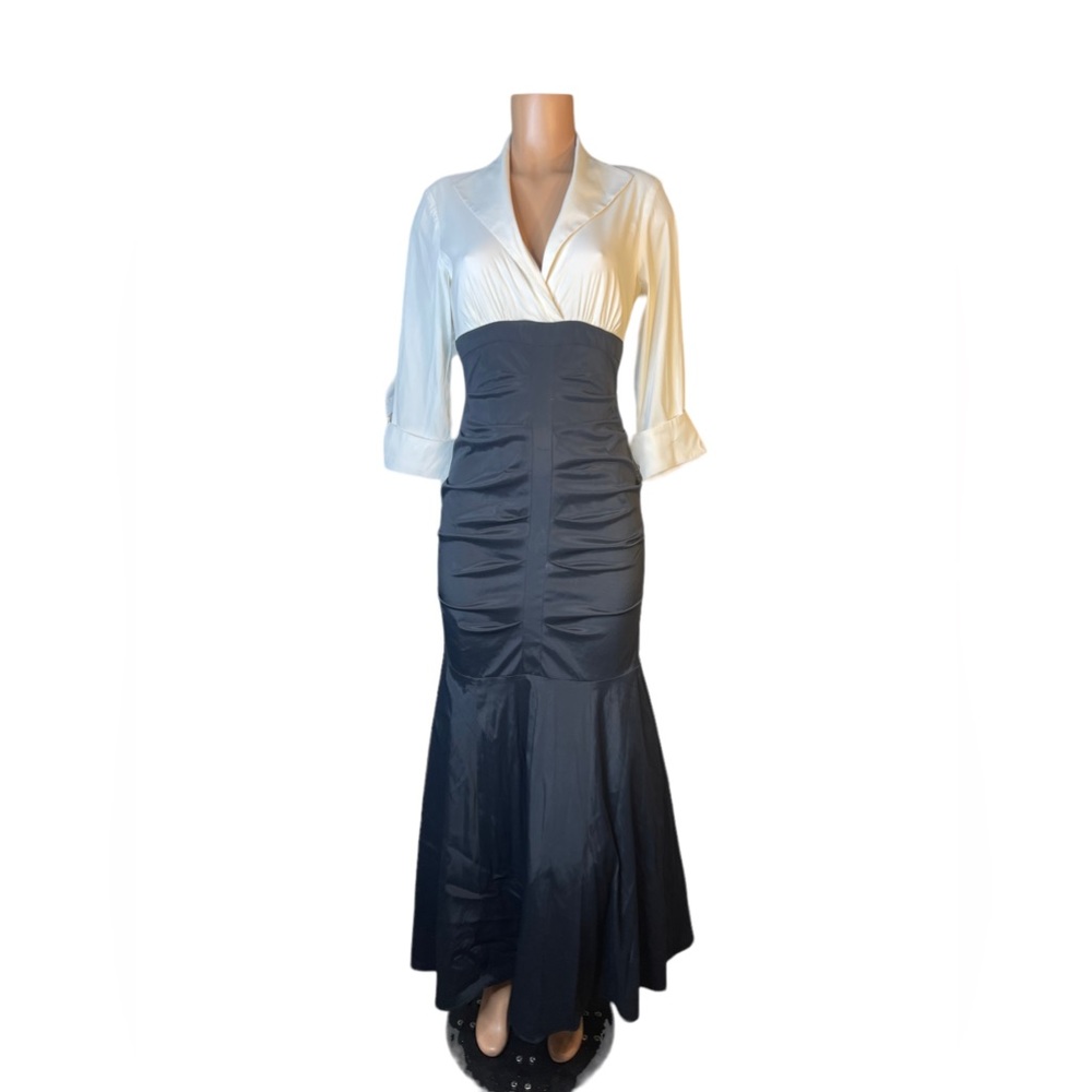 BA Nites Dresses White &
Black Shirt Dress Maxi Gown Formal Size8